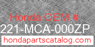 Honda 81221-MCA-000ZP genuine part number image