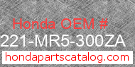Honda 81221-MR5-300ZA genuine part number image