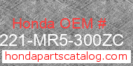 Honda 81221-MR5-300ZC genuine part number image