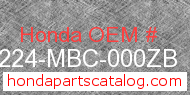 Honda 81224-MBC-000ZB genuine part number image