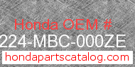 Honda 81224-MBC-000ZE genuine part number image