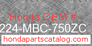 Honda 81224-MBC-750ZC genuine part number image