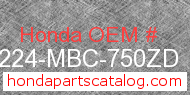 Honda 81224-MBC-750ZD genuine part number image