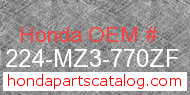 Honda 81224-MZ3-770ZF genuine part number image