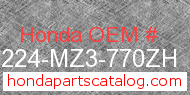 Honda 81224-MZ3-770ZH genuine part number image