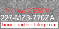 Honda 81227-MZ3-770ZA genuine part number image
