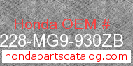 Honda 81228-MG9-930ZB genuine part number image