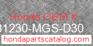 Honda 81230-MGS-D30 genuine part number image