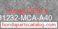 Honda 81232-MCA-A40 genuine part number image