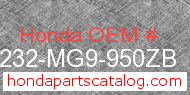 Honda 81232-MG9-950ZB genuine part number image