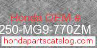 Honda 81250-MG9-770ZM genuine part number image