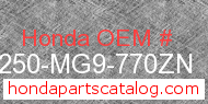 Honda 81250-MG9-770ZN genuine part number image