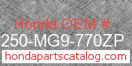 Honda 81250-MG9-770ZP genuine part number image