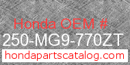 Honda 81250-MG9-770ZT genuine part number image