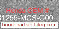 Honda 81255-MCS-G00 genuine part number image