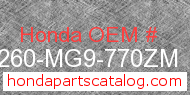 Honda 81260-MG9-770ZM genuine part number image