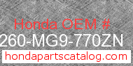 Honda 81260-MG9-770ZN genuine part number image