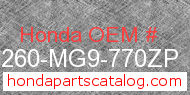 Honda 81260-MG9-770ZP genuine part number image