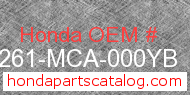 Honda 81261-MCA-000YB genuine part number image