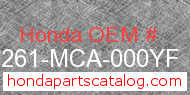 Honda 81261-MCA-000YF genuine part number image