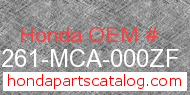 Honda 81261-MCA-000ZF genuine part number image