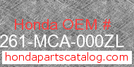 Honda 81261-MCA-000ZL genuine part number image