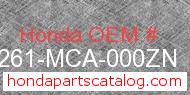 Honda 81261-MCA-000ZN genuine part number image