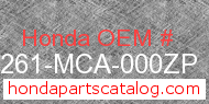 Honda 81261-MCA-000ZP genuine part number image