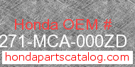 Honda 81271-MCA-000ZD genuine part number image