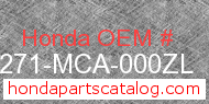 Honda 81271-MCA-000ZL genuine part number image