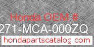 Honda 81271-MCA-000ZQ genuine part number image