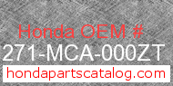 Honda 81271-MCA-000ZT genuine part number image