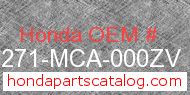 Honda 81271-MCA-000ZV genuine part number image