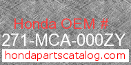 Honda 81271-MCA-000ZY genuine part number image