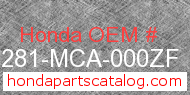 Honda 81281-MCA-000ZF genuine part number image