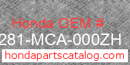 Honda 81281-MCA-000ZH genuine part number image