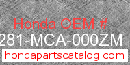 Honda 81281-MCA-000ZM genuine part number image