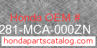 Honda 81281-MCA-000ZN genuine part number image