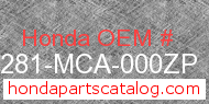 Honda 81281-MCA-000ZP genuine part number image