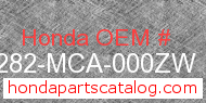 Honda 81282-MCA-000ZW genuine part number image