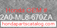 Honda 812A0-ML8-670ZA genuine part number image