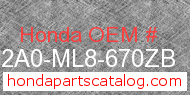 Honda 812A0-ML8-670ZB genuine part number image