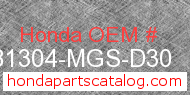 Honda 81304-MGS-D30 genuine part number image
