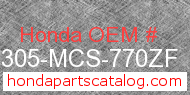Honda 81305-MCS-770ZF genuine part number image