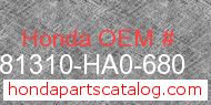 Honda 81310-HA0-680 genuine part number image