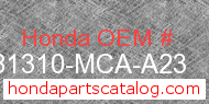 Honda 81310-MCA-A23 genuine part number image