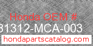 Honda 81312-MCA-003 genuine part number image