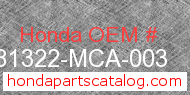 Honda 81322-MCA-003 genuine part number image