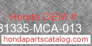 Honda 81335-MCA-013 genuine part number image