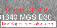 Honda 81340-MGS-D30 genuine part number image